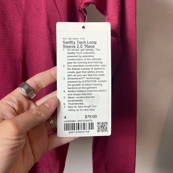 NEW Lululemon Swiftly Tech Long-Sleeve Shirt 2.0 *Waist Length - Picture 5 of 8